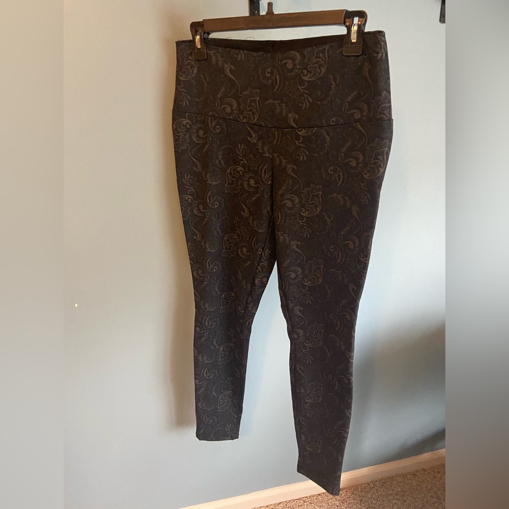 Jules & Leopold Navy Blue Patterned Leggings, Size Medium